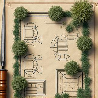Plan de design de jardin dessiné à la main